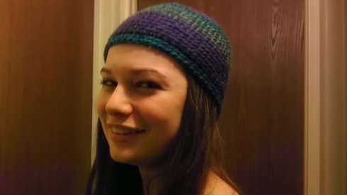 Purple/Blue Crocheted Hat to Benefit Transgender Equality